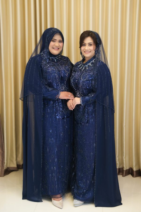 Dress Ibu Navy Selendang (Luxs)