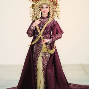 Kebaya Resepsi Burgundy Melinda