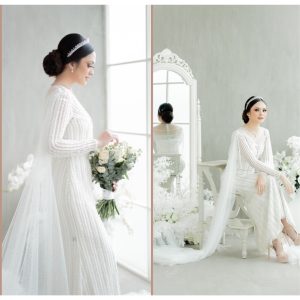 Dress putih salur permata