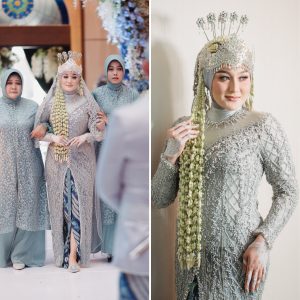 Kebaya akad silver mutiara